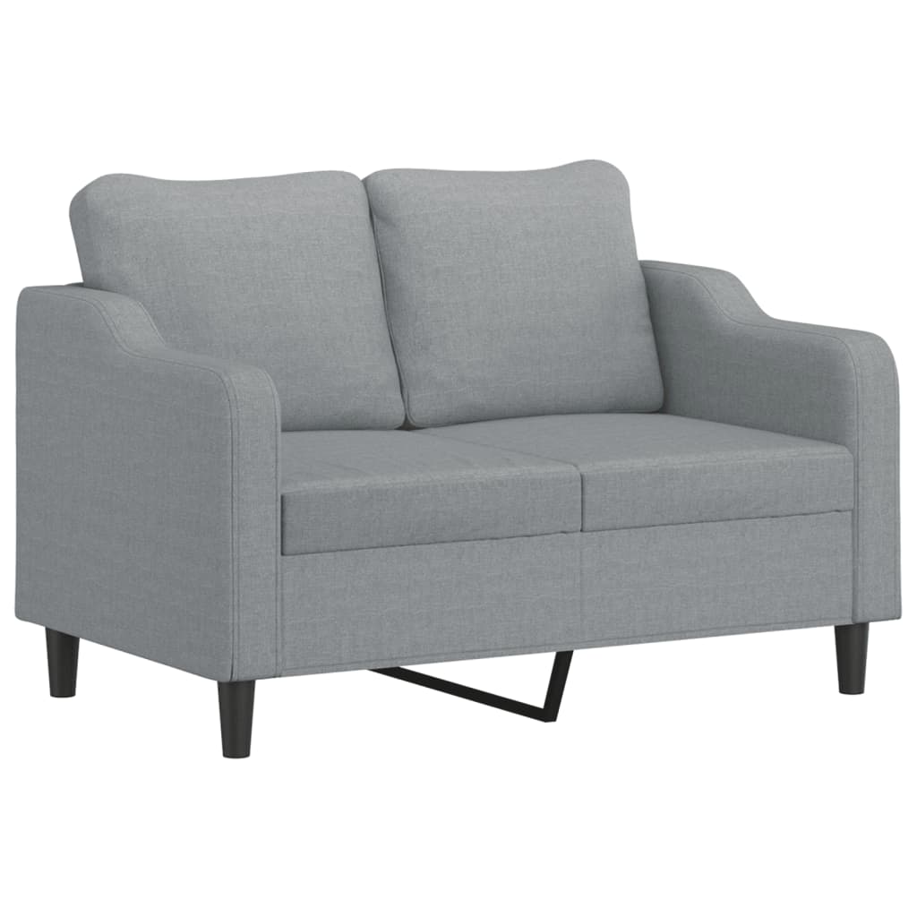 Ensemble de canapés 4 pcs coussins gris clair tissu