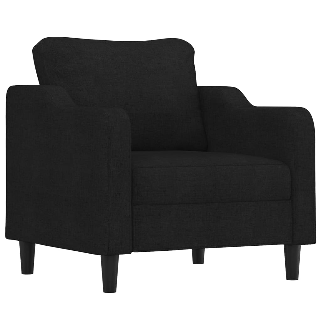 Ensemble de canapés 4 pcs avec coussins noir tissu
