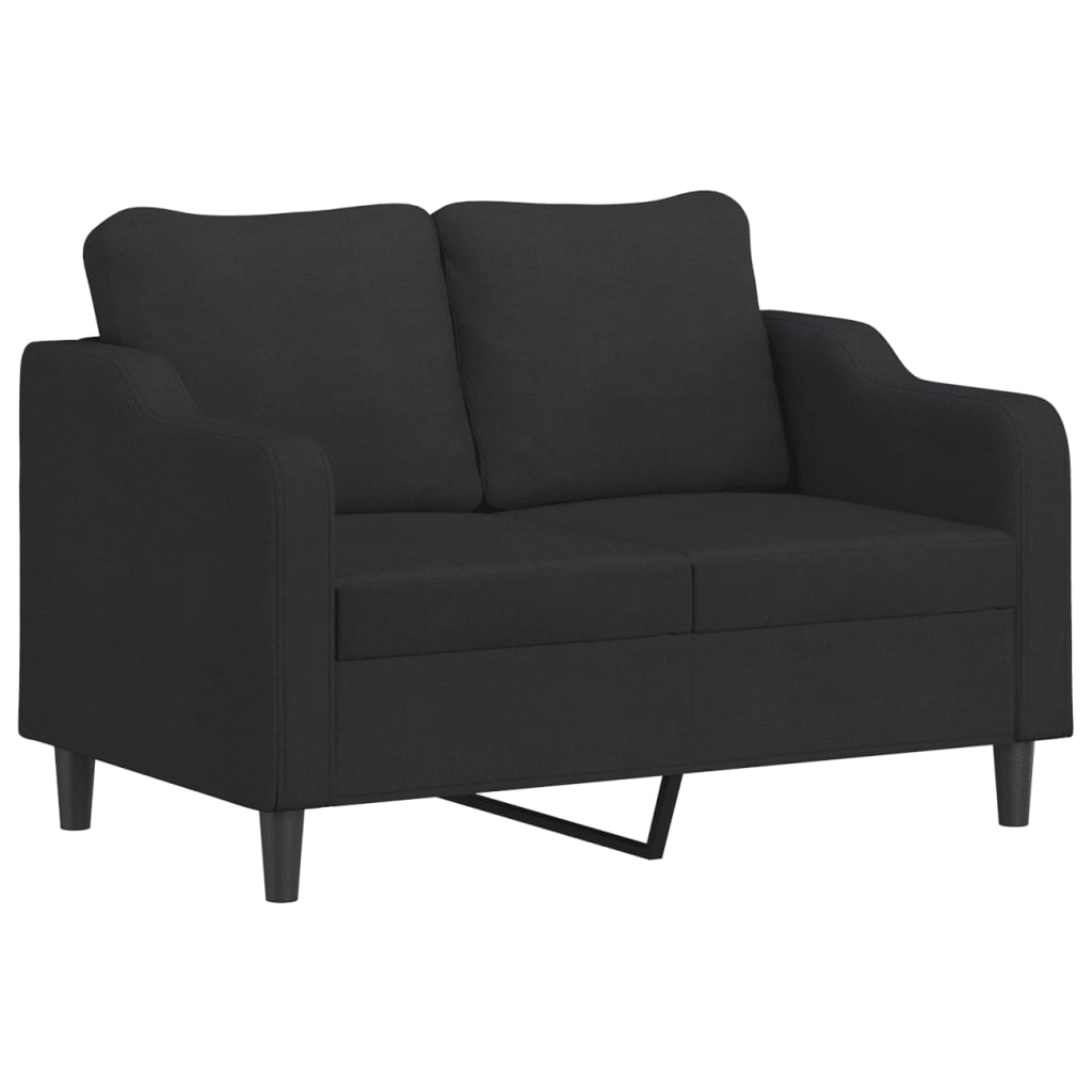 Ensemble de canapés 4 pcs avec coussins noir tissu