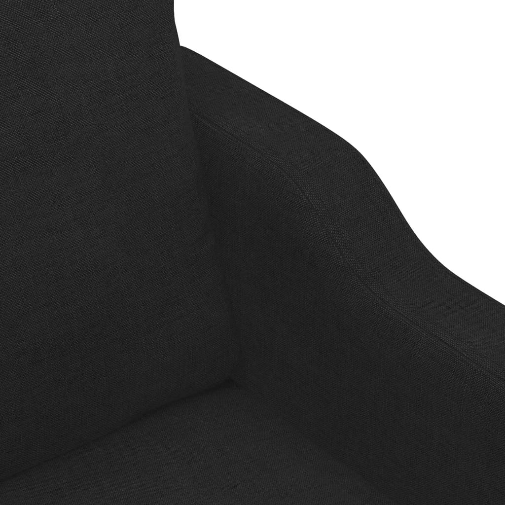 Ensemble de canapés 4 pcs avec coussins noir tissu
