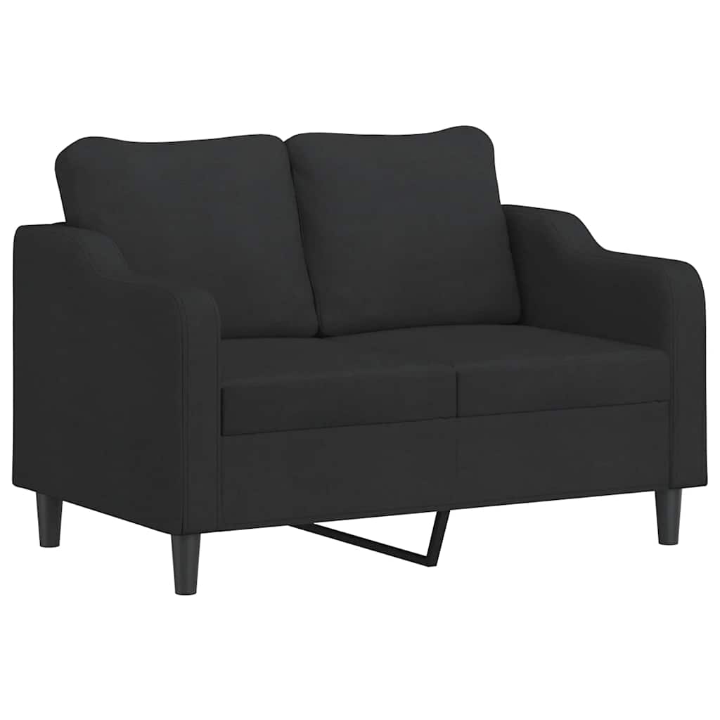 Ensemble de canapés 2 pcs avec coussins Noir Tissu - XIOS