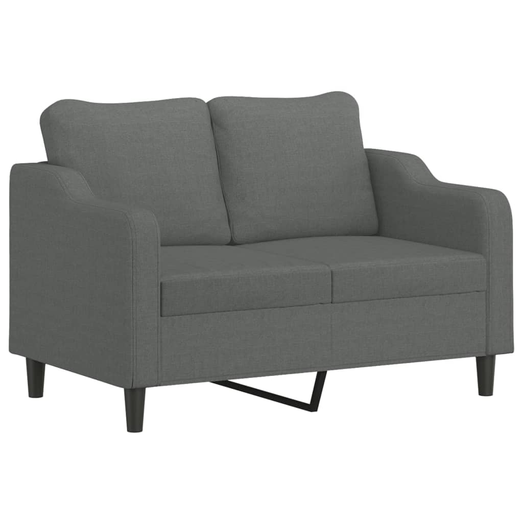 Ensemble de canapés 3 pcs avec coussins Gris foncé Tissu - XIOS