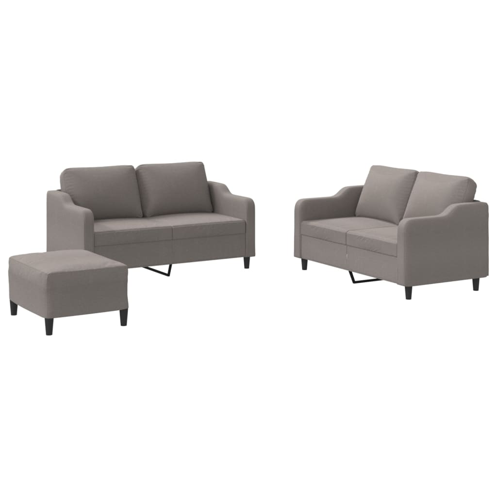 Ensemble de canapés 3 pcs avec coussins Taupe Tissu