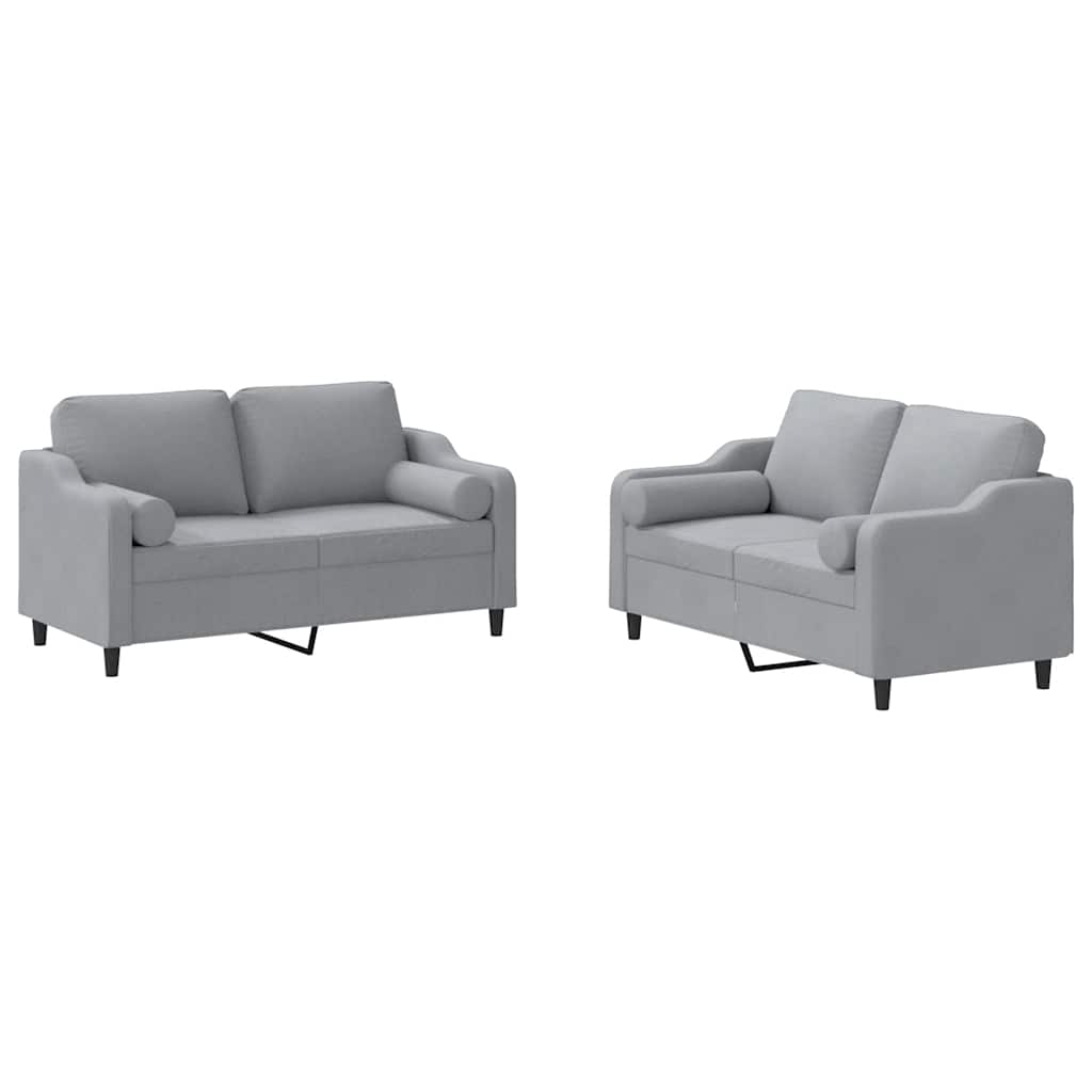 Ensemble de canapés 2 pcs coussins gris clair tissu - XIOS