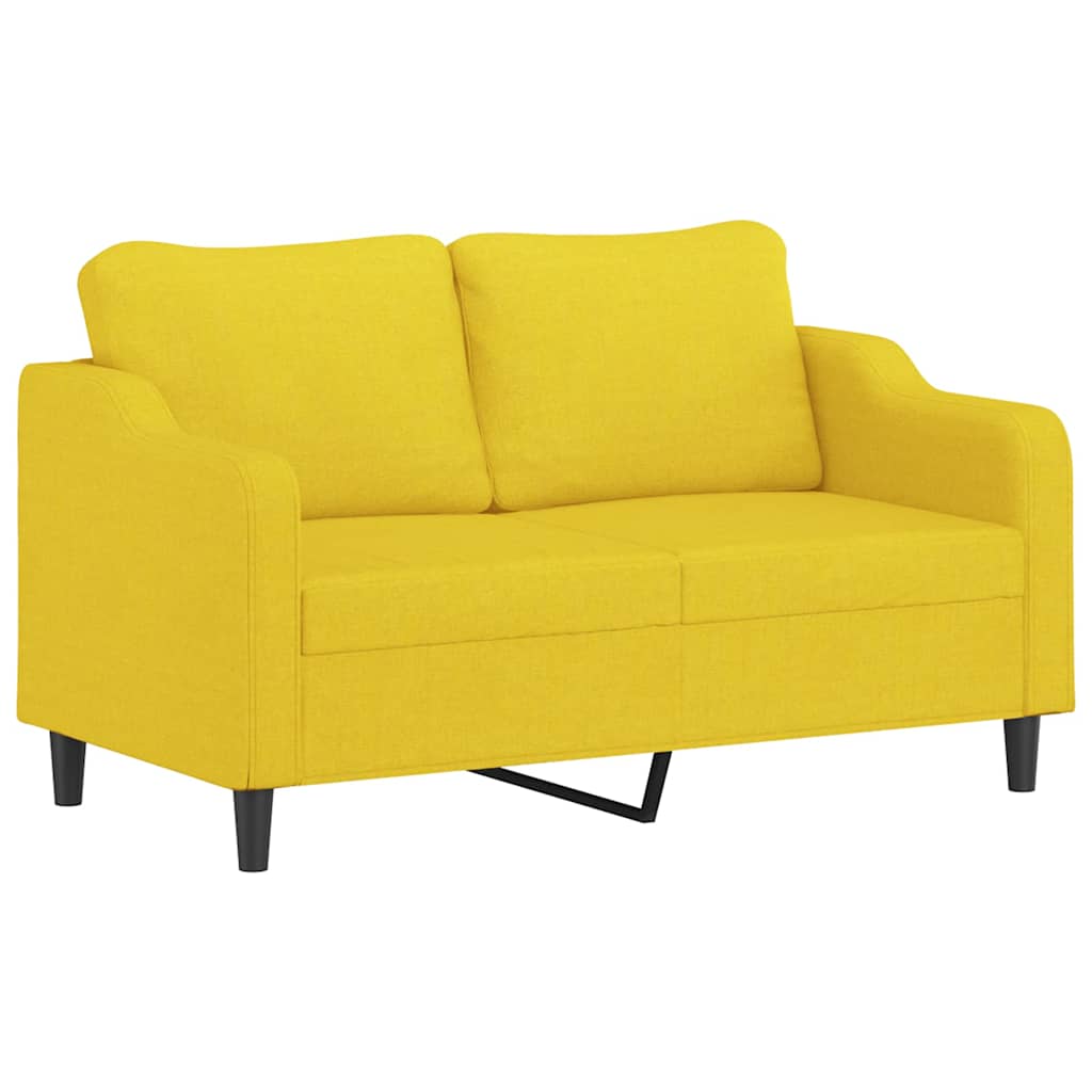Ensemble de canapés 2 pcs avec coussins jaune clair tissu - XIOS