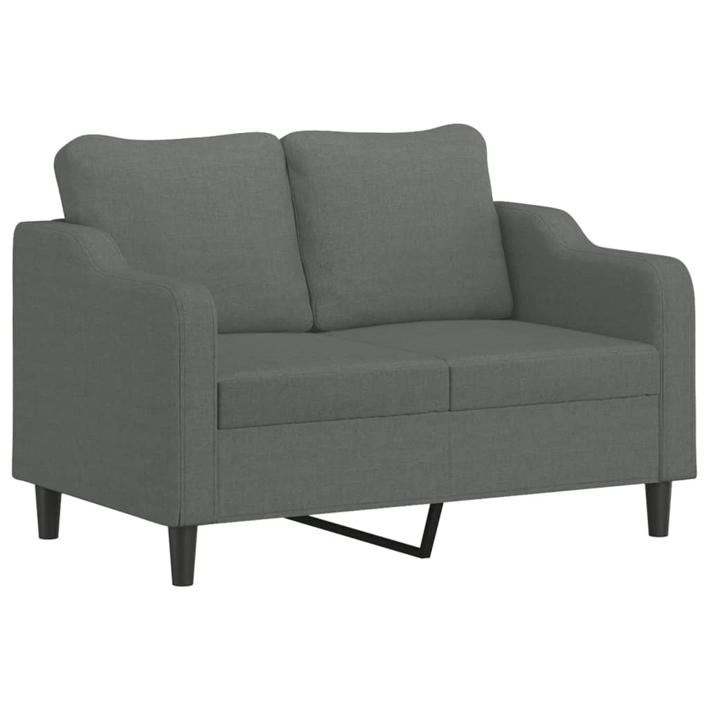 Ensemble de canapés 3 pcs coussins gris foncé tissu - XIOS