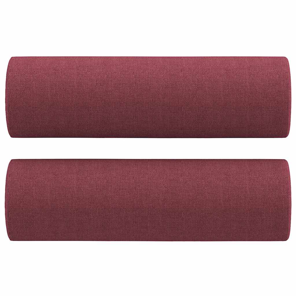 Ensemble de canapés 3 pcs avec coussins rouge bordeaux tissu - XIOS