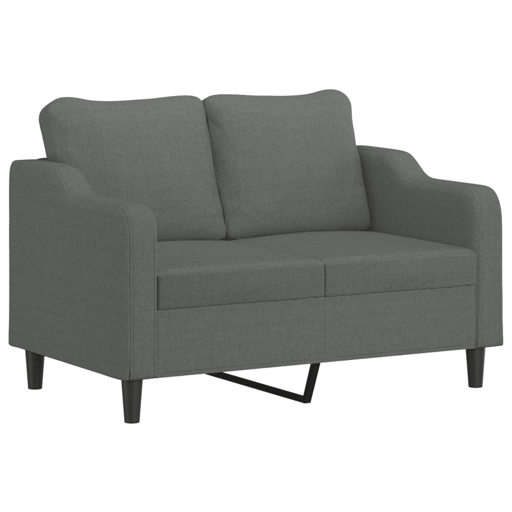 Ensemble de canapés 2 pcs avec coussins Gris foncé Tissu - XIOS