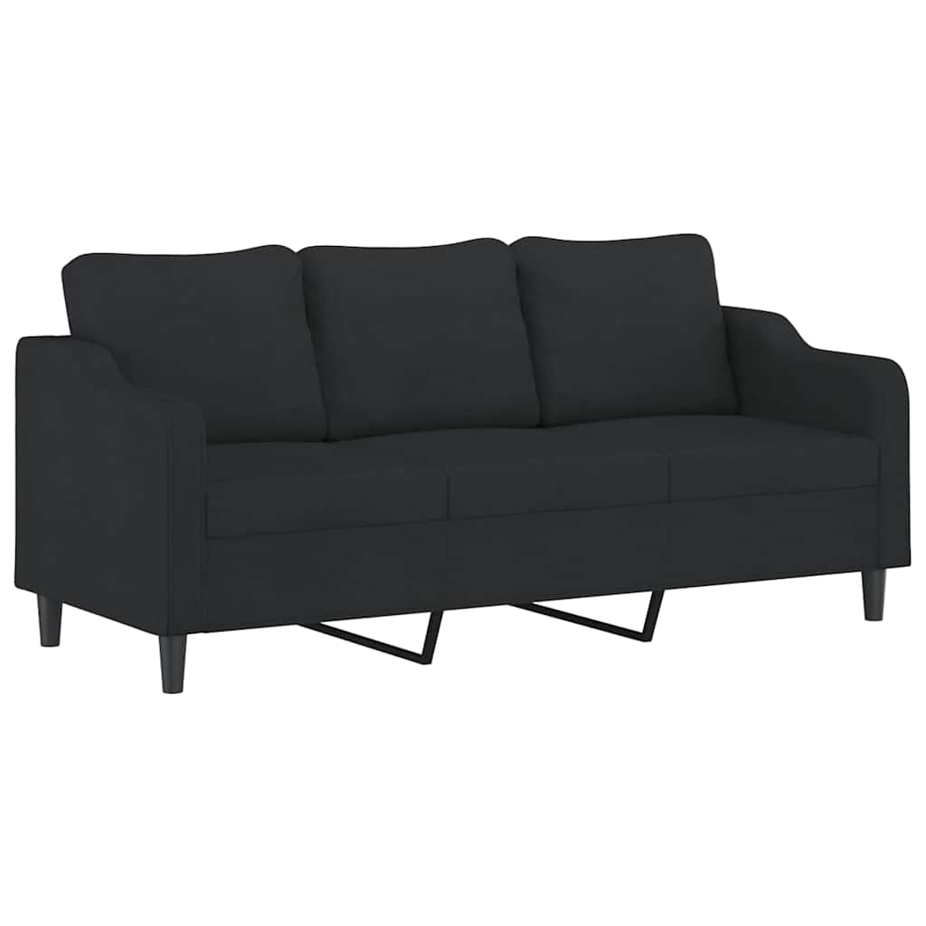 Ensemble de canapés 2 pcs avec coussins Noir Tissu - XIOS