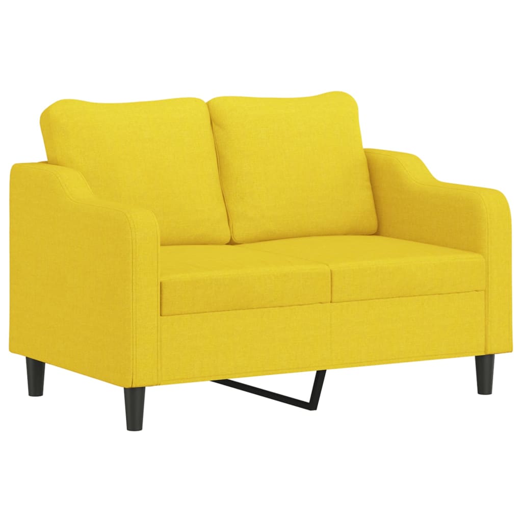 Ensemble de canapés 2 pcs avec coussins Jaune clair Tissu - XIOS