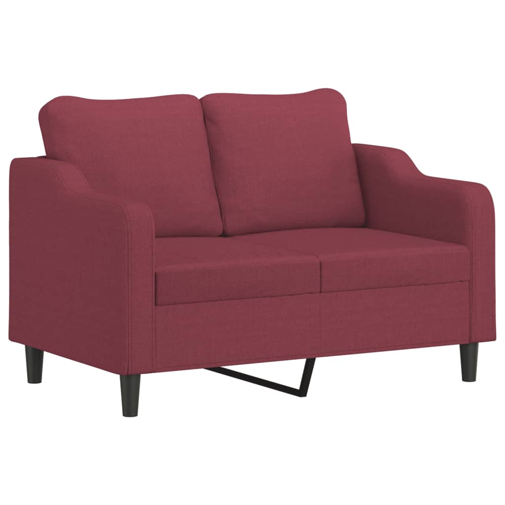 Ensemble de canapés 2 pcs avec coussins Rouge bordeaux Tissu - XIOS