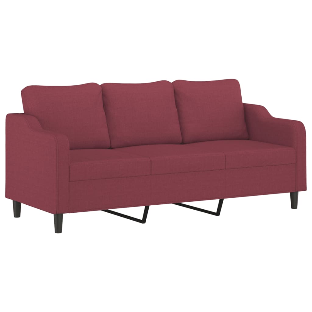 Ensemble de canapés 2 pcs avec coussins Rouge bordeaux Tissu - XIOS