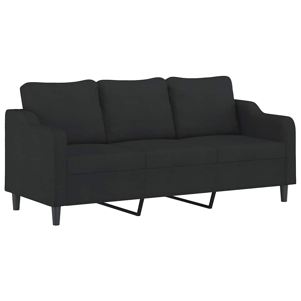 Ensemble de canapés 3 pcs avec coussins Noir Tissu - XIOS