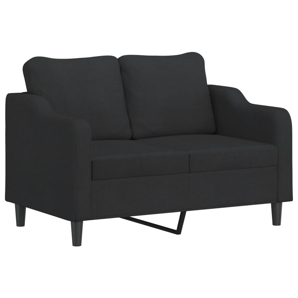 Ensemble de canapés 2 pcs avec coussins noir tissu - XIOS