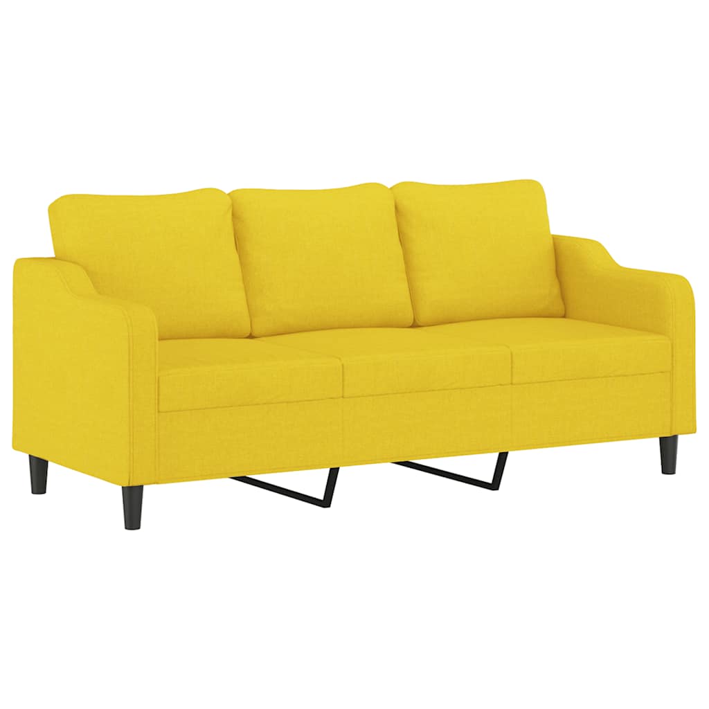 Ensemble de canapés 2 pcs avec coussins jaune clair tissu - XIOS