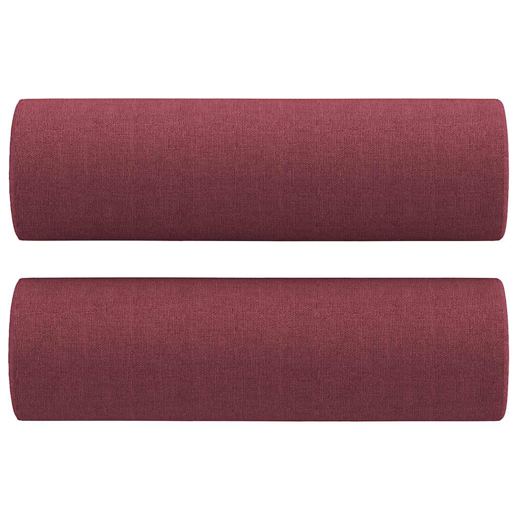 Ensemble de canapés 2 pcs avec coussins rouge bordeaux tissu - XIOS