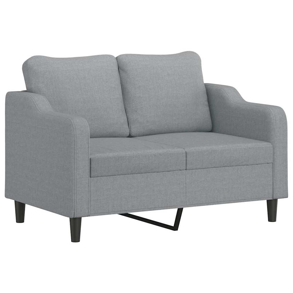 Ensemble de canapés 3 pcs coussins gris clair tissu