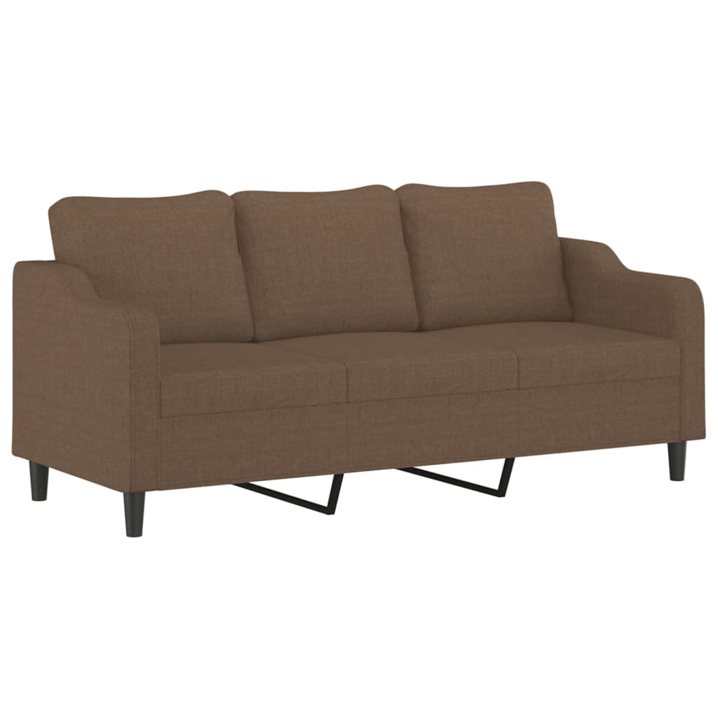 Ensemble de canapés 3 pcs avec coussins marron tissu - XIOS