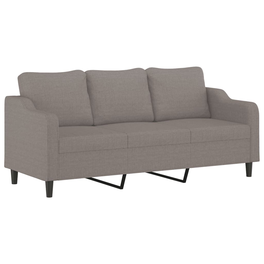 Ensemble de canapés 3 pcs avec coussins taupe tissu
