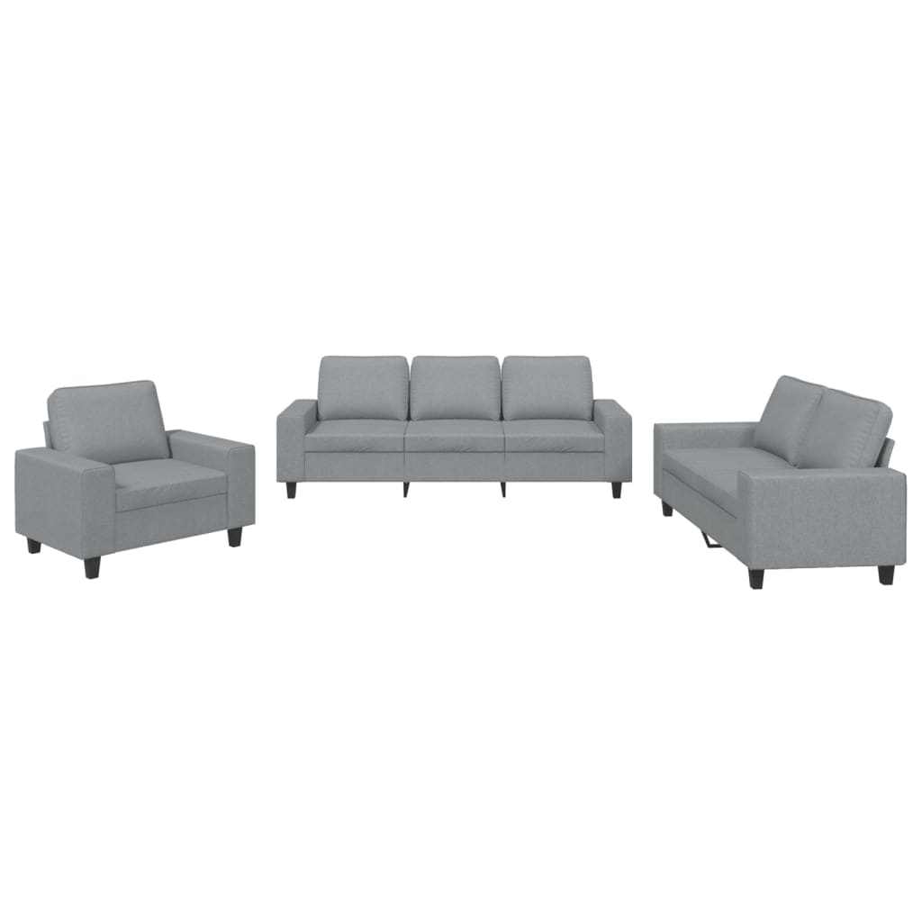 Ensemble de canapés 3 pcs gris clair tissu - XIOS