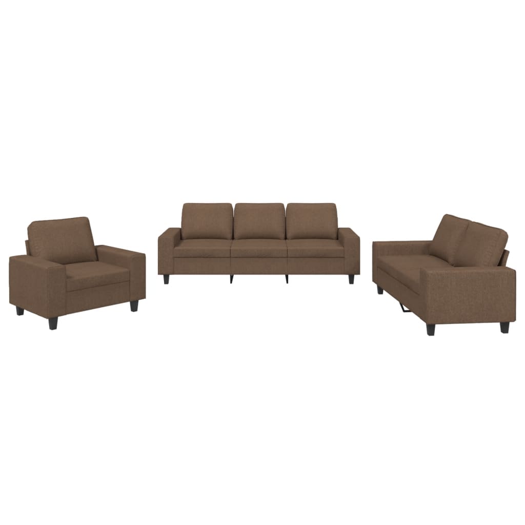 Ensemble de canapés 3 pcs marron tissu - XIOS