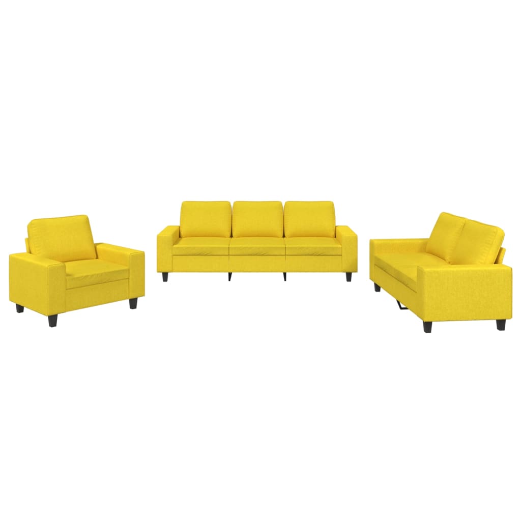 Ensemble de canapés 3 pcs jaune clair tissu - XIOS