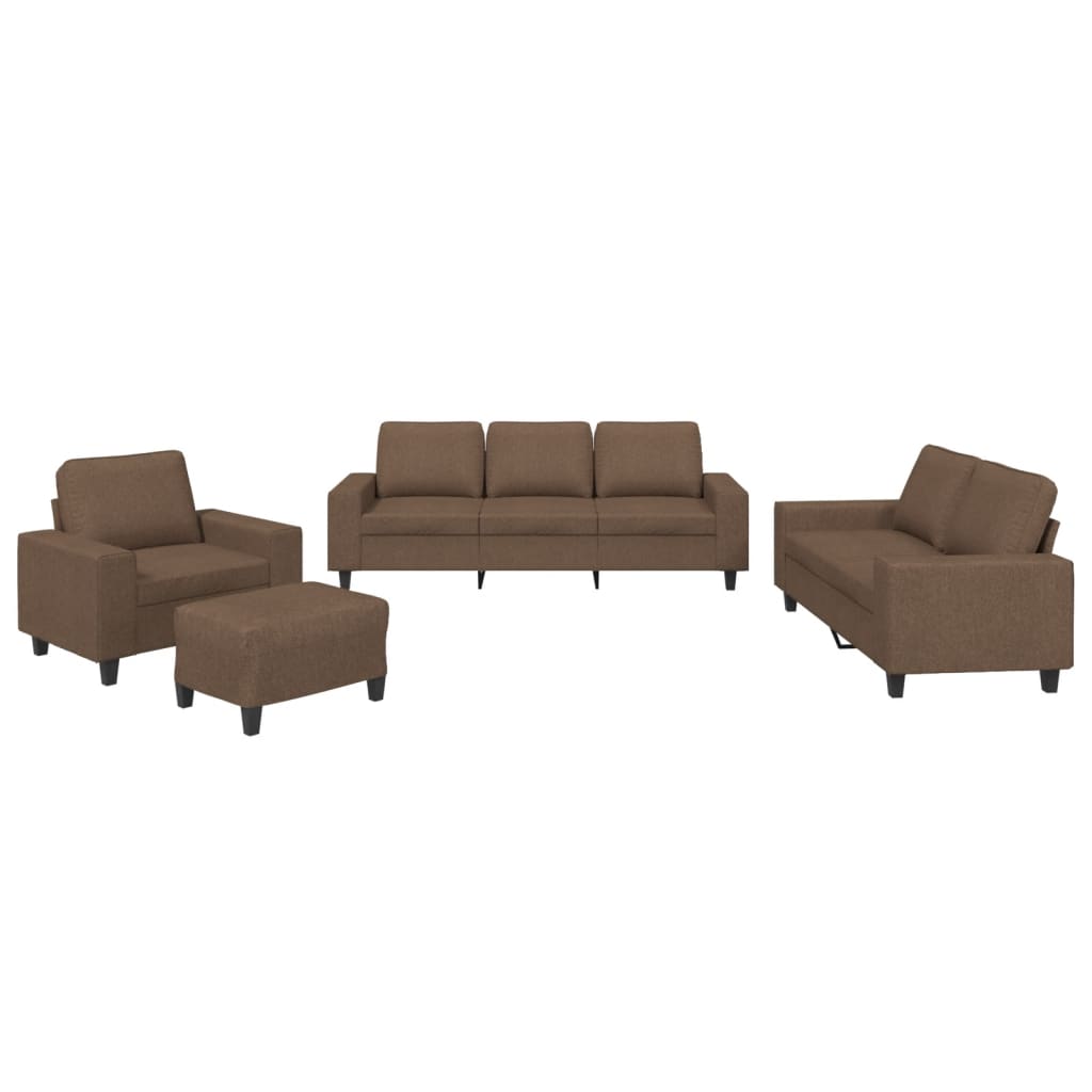 Ensemble de canapés 4 pcs marron tissu - XIOS