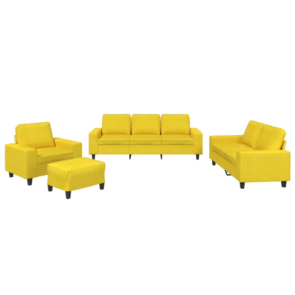 Ensemble de canapés 4 pcs jaune clair tissu - XIOS