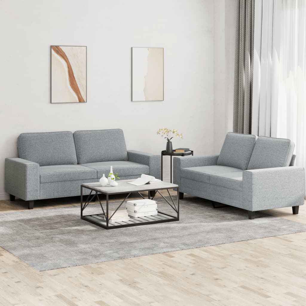 Ensemble de canapés 2 pcs gris clair tissu - XIOS