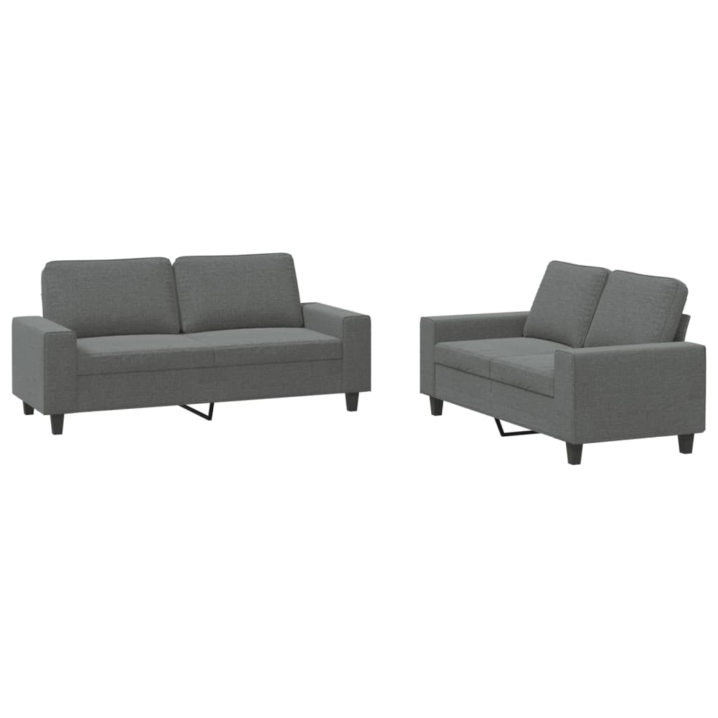 Ensemble de canapés 2 pcs gris foncé tissu - XIOS