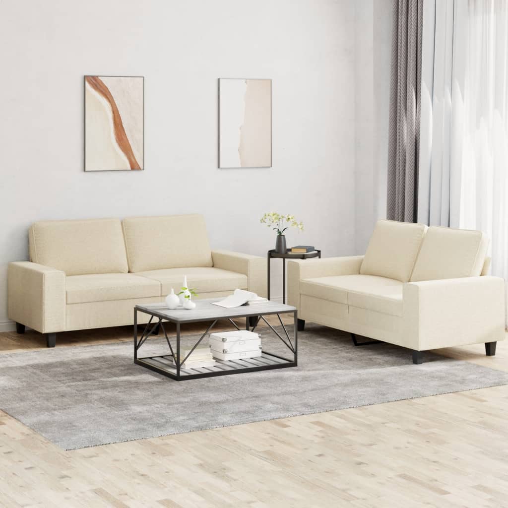 Ensemble de canapés 2 pcs crème tissu - XIOS