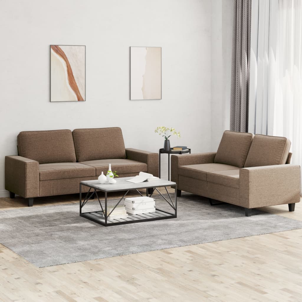 Ensemble de canapés 2 pcs marron tissu - XIOS