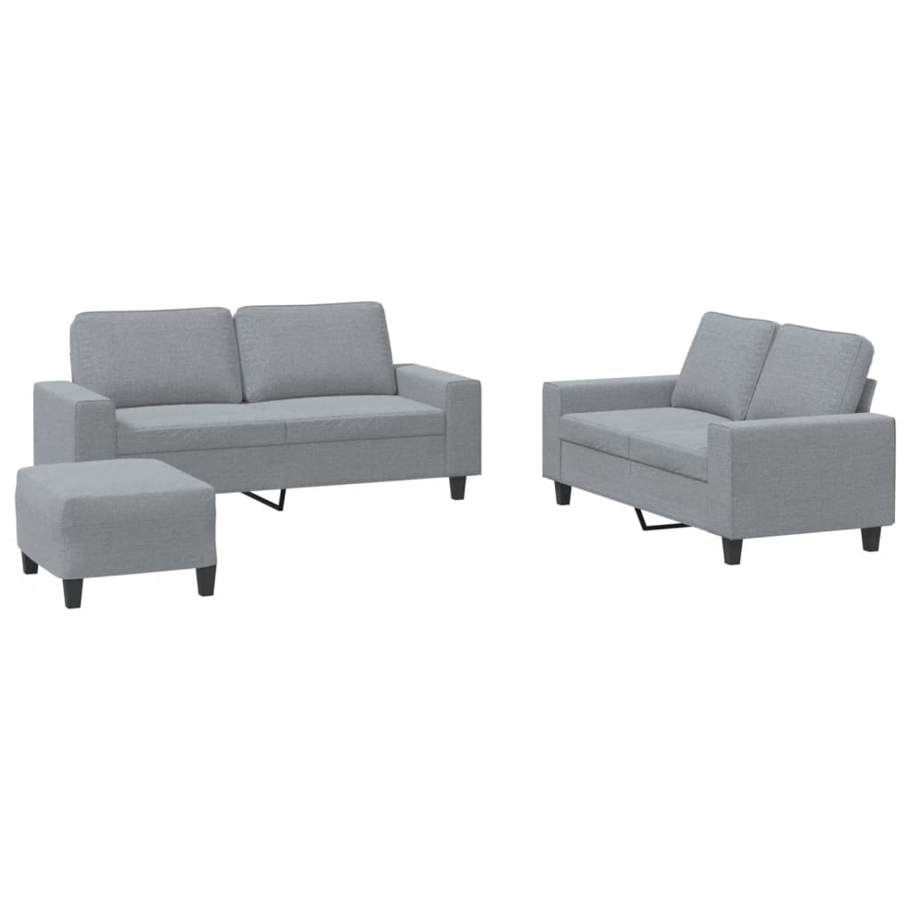 Ensemble de canapés 3 pcs gris clair tissu - XIOS