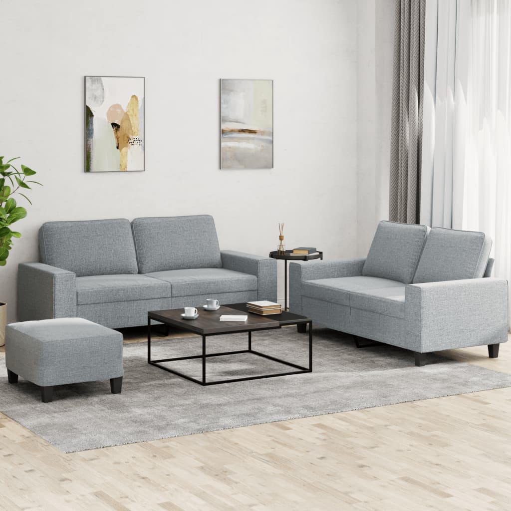 Ensemble de canapés 3 pcs gris clair tissu - XIOS