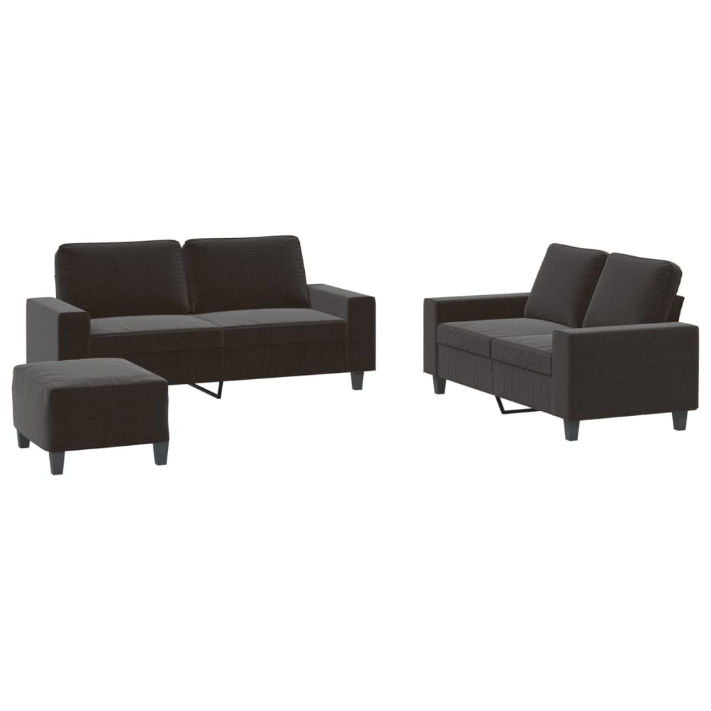 Ensemble de canapés 3 pcs noir tissu - XIOS