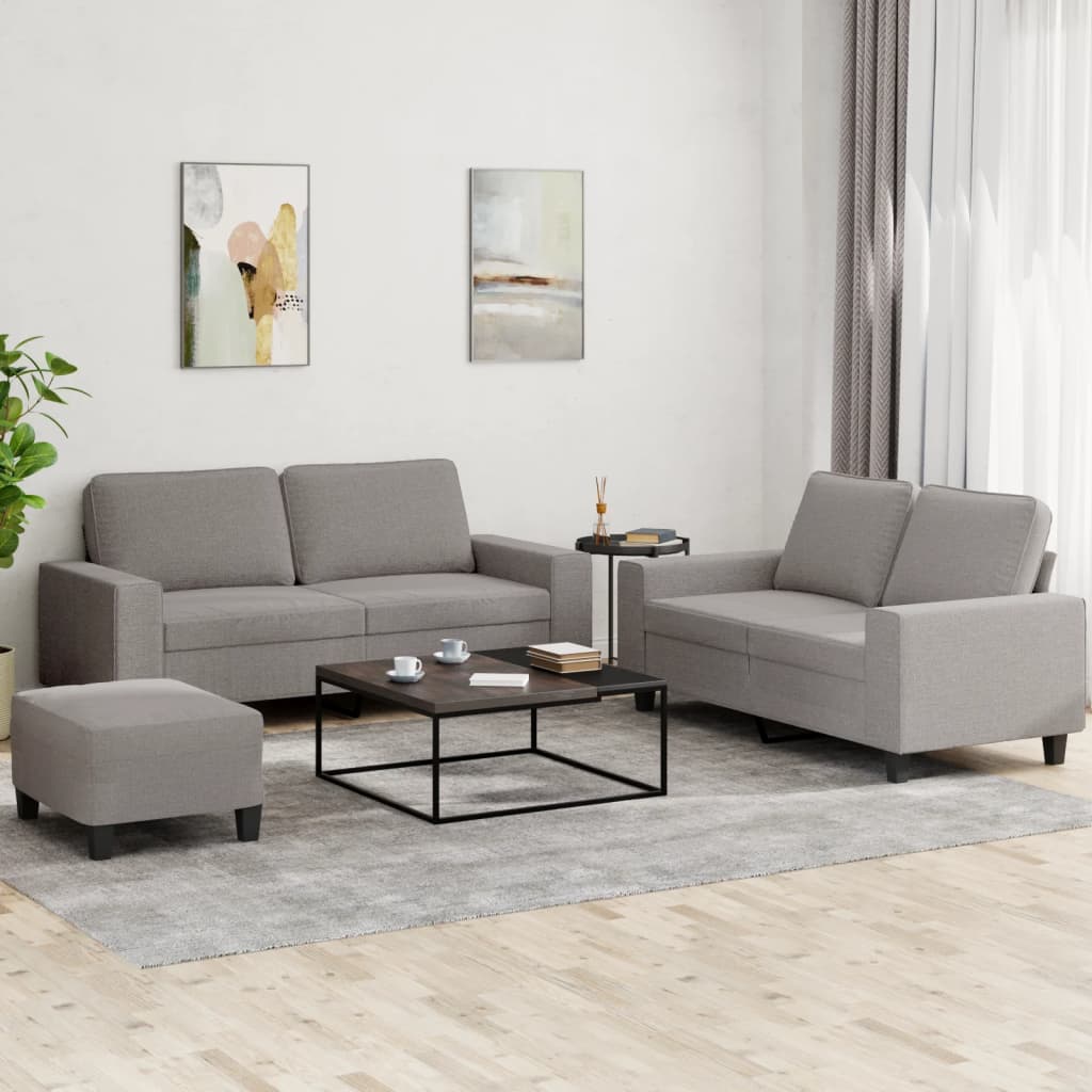 Ensemble de canapés 3 pcs taupe tissu