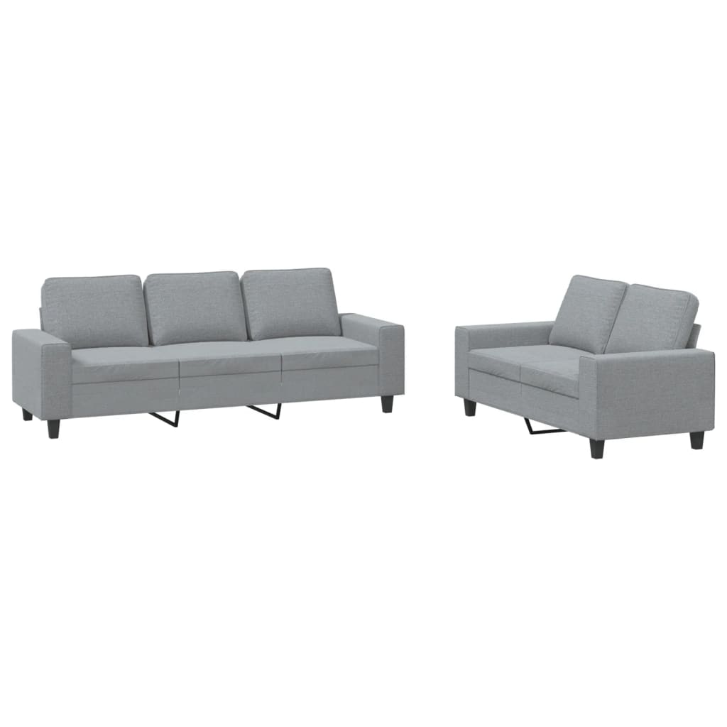 Ensemble de canapés 2 pcs gris clair tissu - XIOS