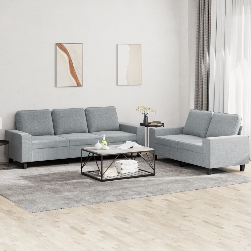 Ensemble de canapés 2 pcs gris clair tissu - XIOS