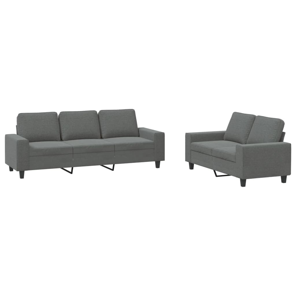 Ensemble de canapés 2 pcs gris foncé tissu - XIOS