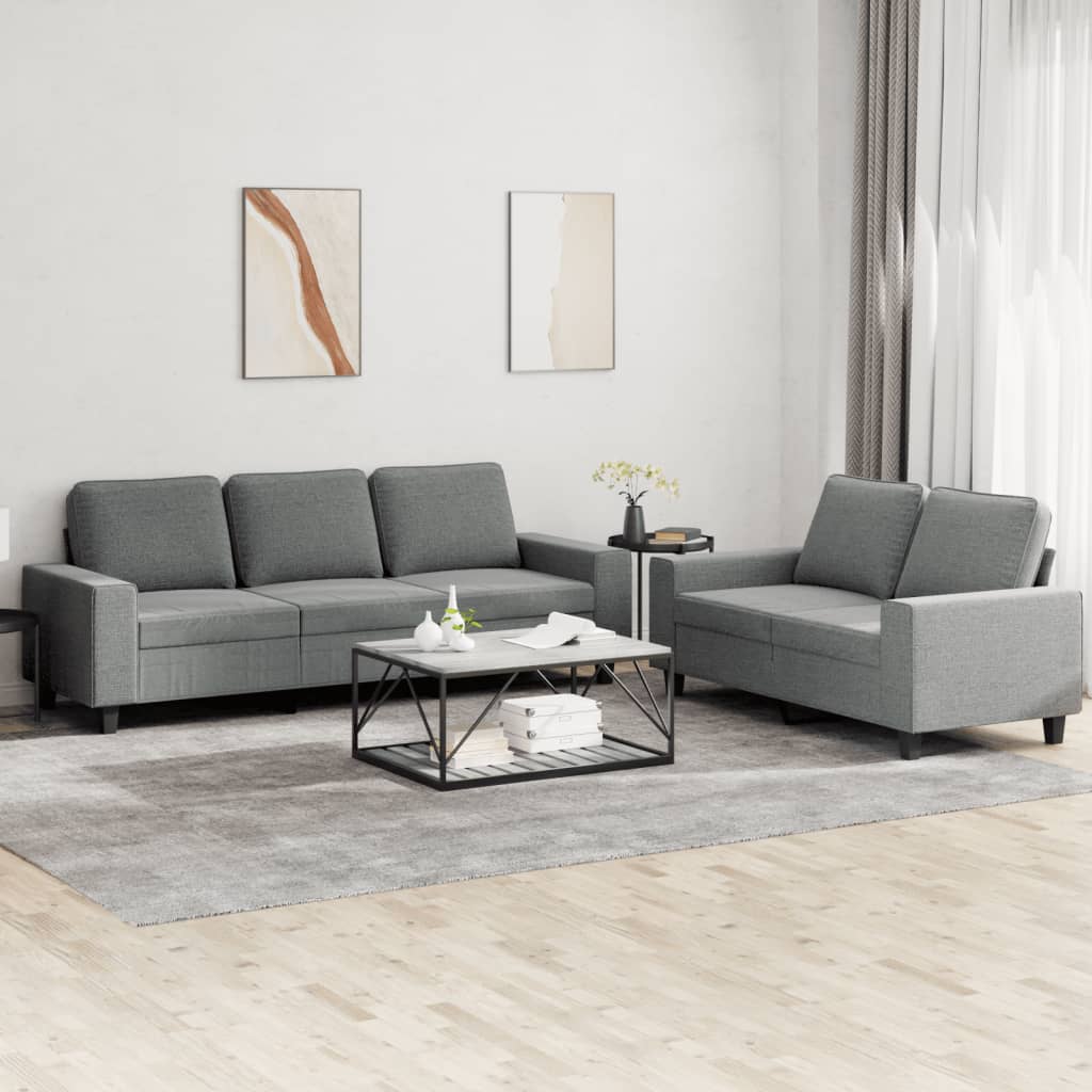 Ensemble de canapés 2 pcs gris foncé tissu - XIOS