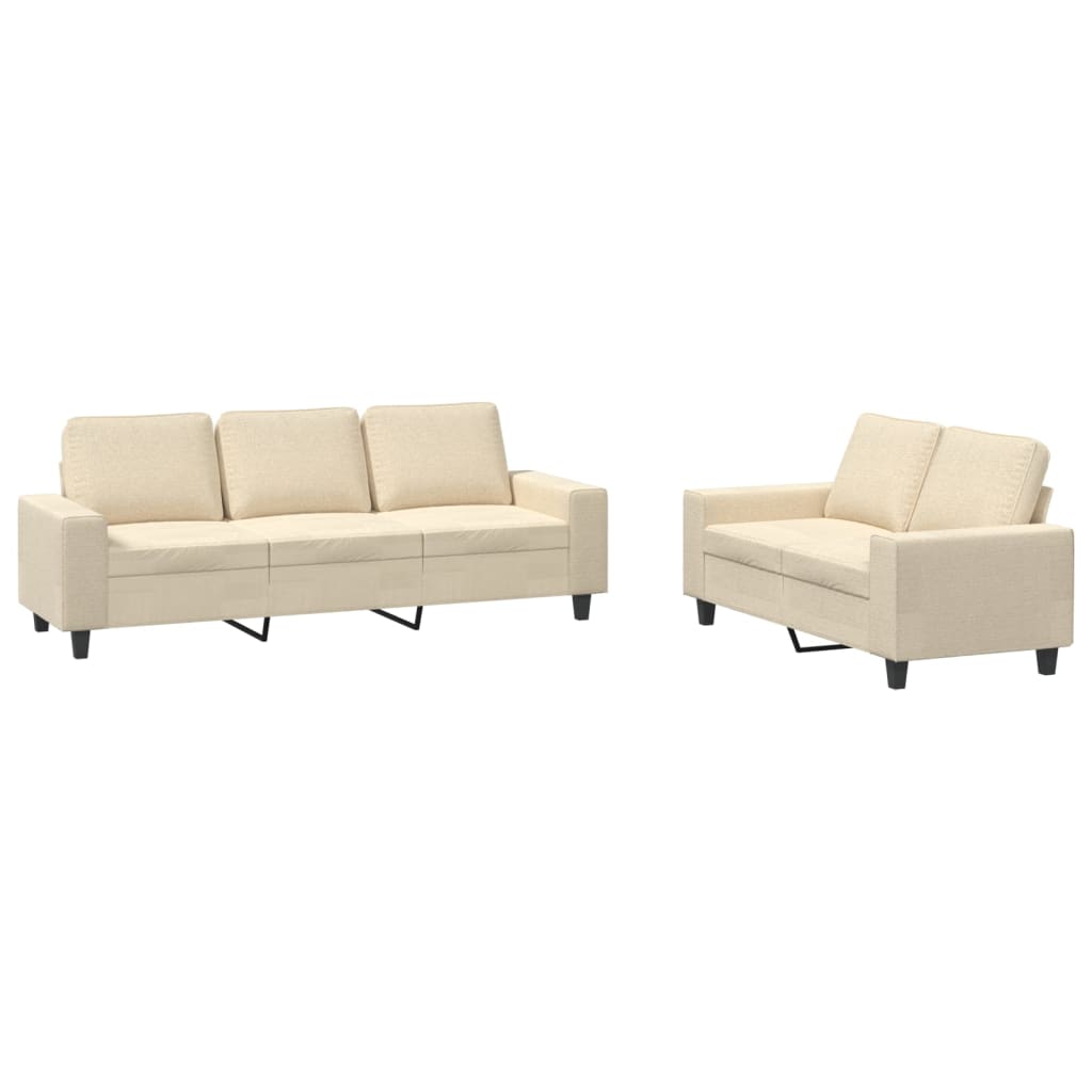 Ensemble de canapés 2 pcs crème tissu - XIOS