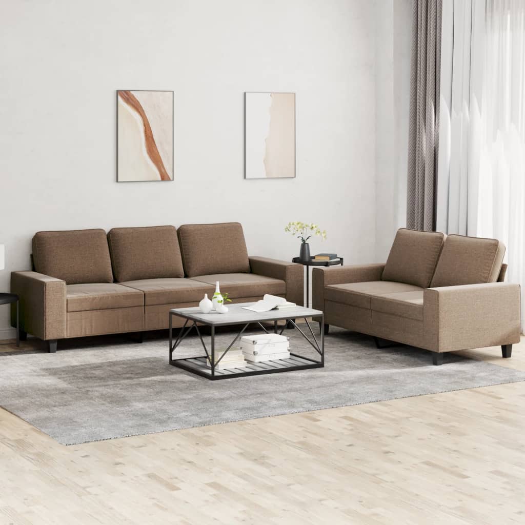Ensemble de canapés 2 pcs marron tissu - XIOS