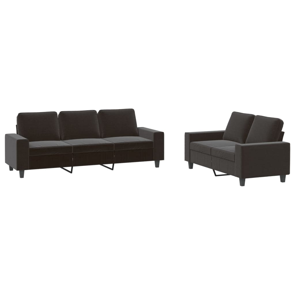 Ensemble de canapés 2 pcs noir tissu - XIOS