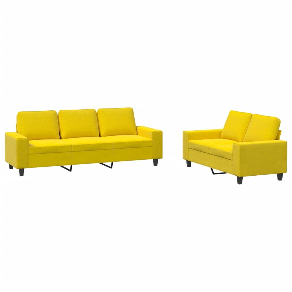 Ensemble de canapés 2 pcs jaune clair tissu - XIOS