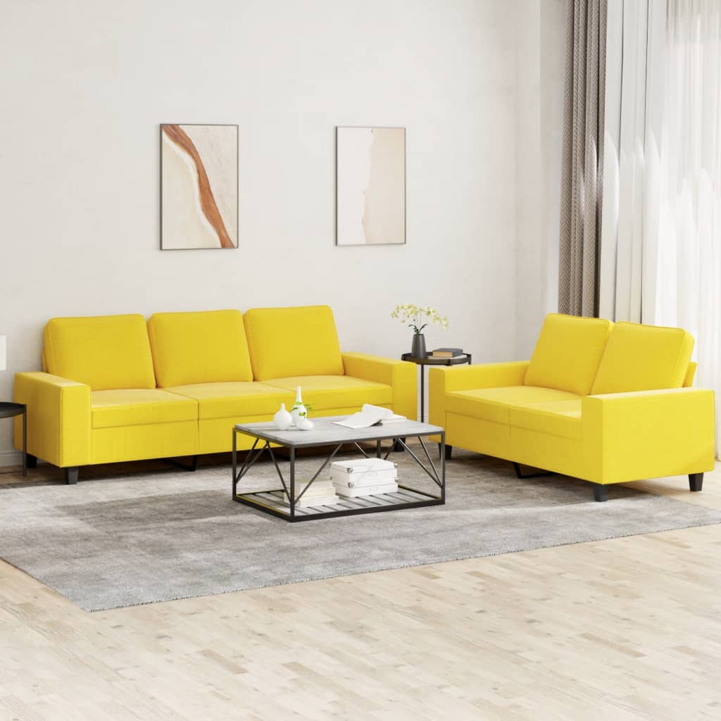 Ensemble de canapés 2 pcs jaune clair tissu - XIOS