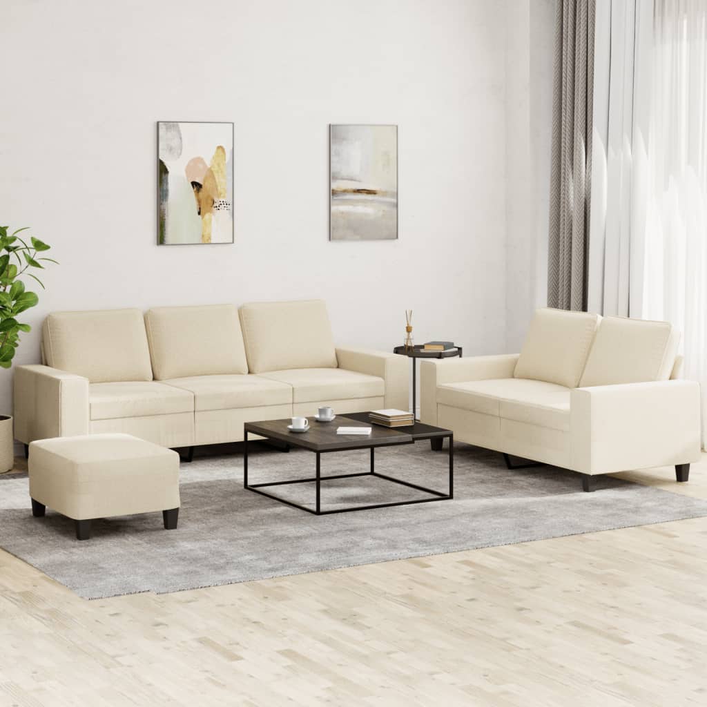 Ensemble de canapés 3 pcs crème tissu - XIOS