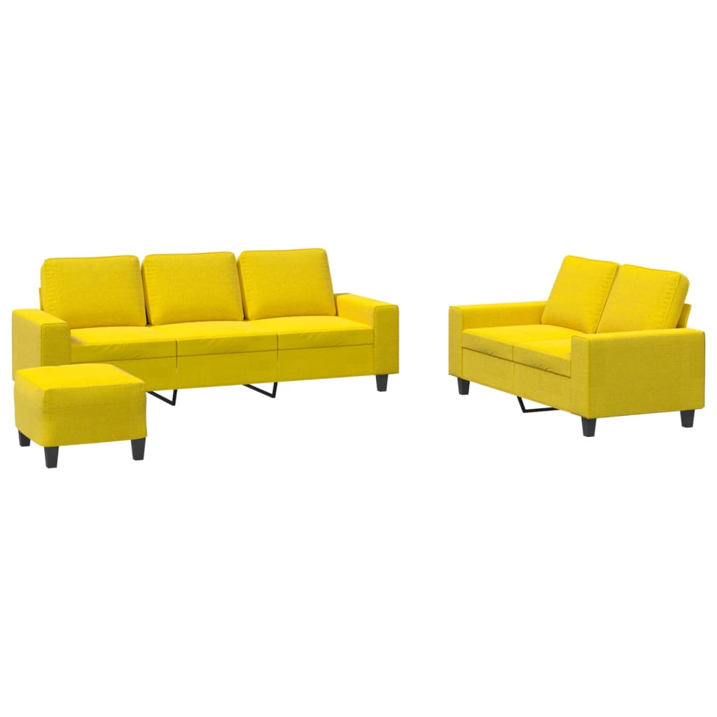 Ensemble de canapés 3 pcs jaune clair tissu - XIOS