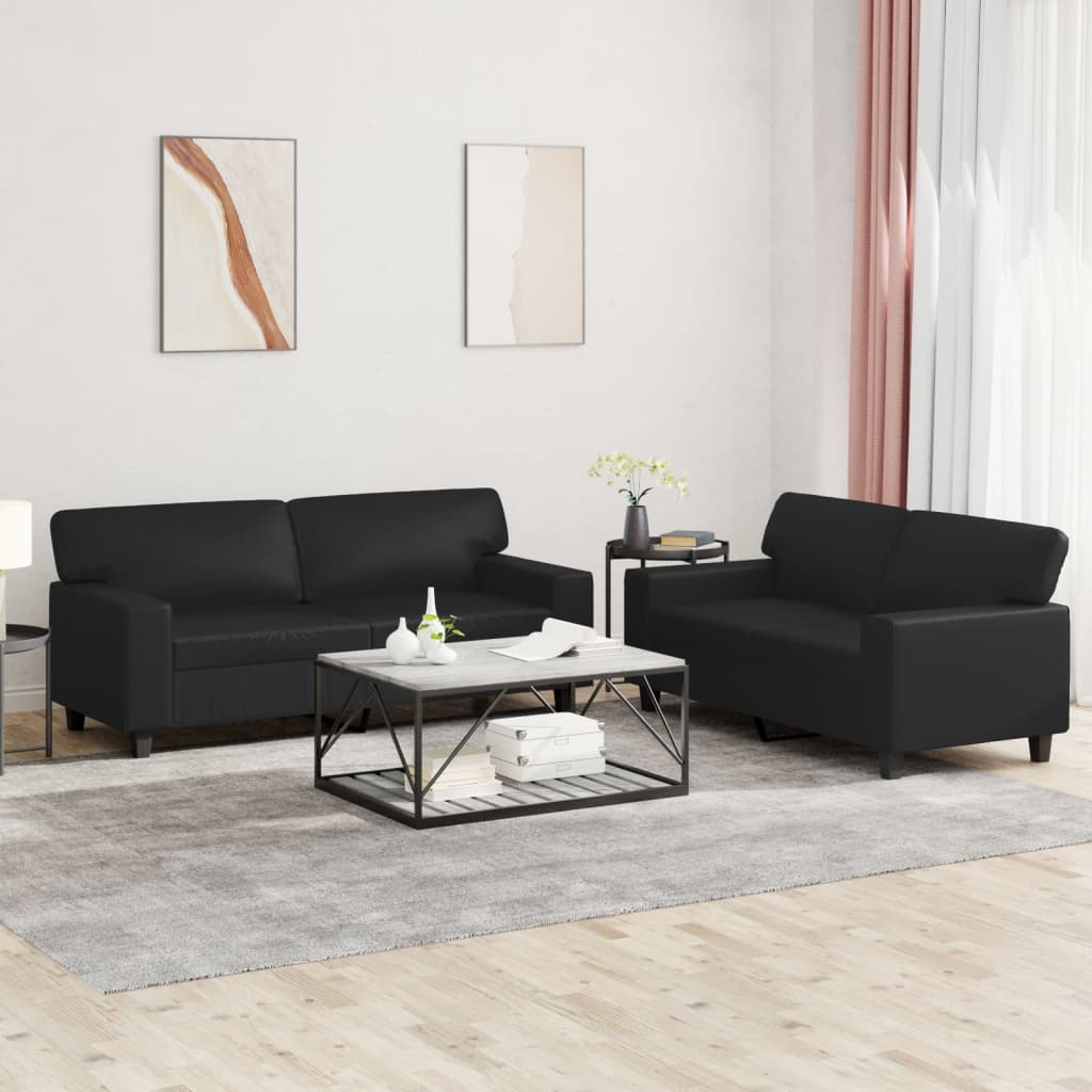 Ensemble de canapés 2 pcs noir similicuir - XIOS