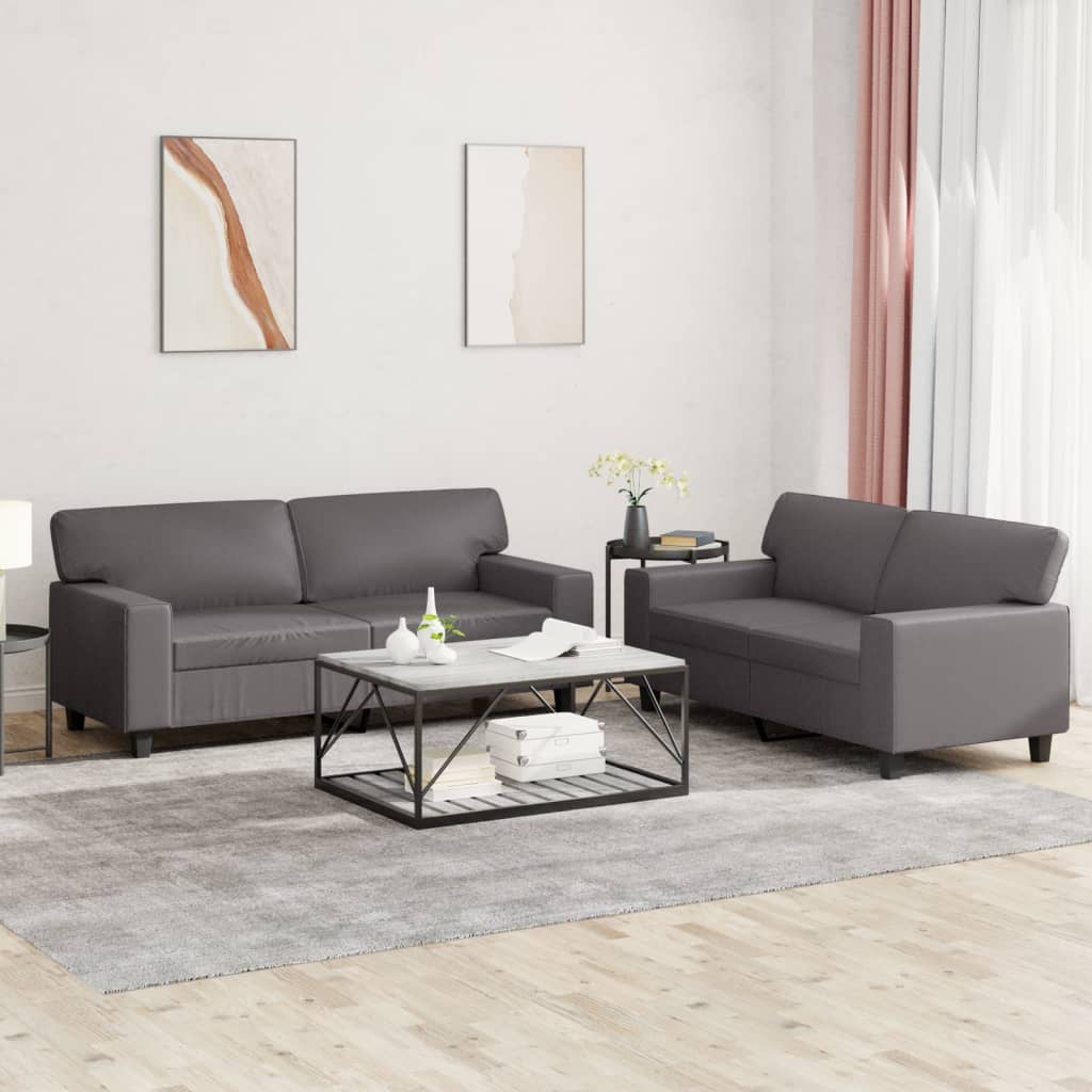 Ensemble de canapés 2 pcs gris similicuir - XIOS