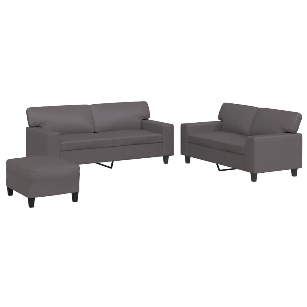 Ensemble de canapés 3 pcs gris similicuir - XIOS
